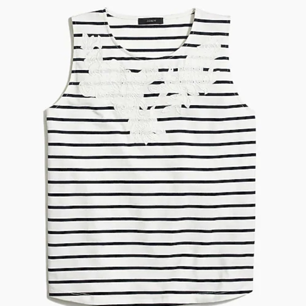EUC Jcrew Factory tank w/ white patch embroidery M